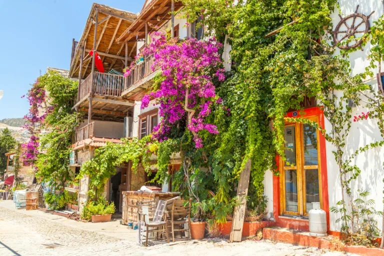 Kalkan old town street view